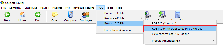 Collsoft Payroll Support Helpdesk Ros P35 Preparing The P35 In